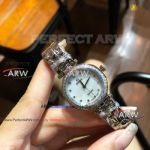 Perfect Replica Omega White Dial SS Diamond Bezel 26mm Watch 